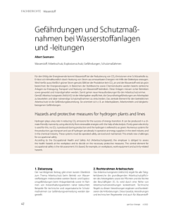 Gefährdungen und Schutzmaßnahmen bei Wasserstoffanlagen und -leitungen