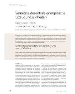 Vernetzte dezentrale energetische Erzeugungseinheiten