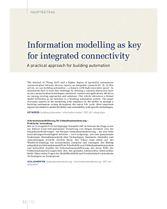 Information modelling as key for integrated connectivity