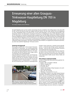 Erneuerung einer alten Grauguss-Trinkwasser-Hauptleitung DN 700 in Magdeburg