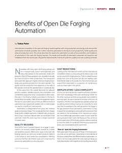 Benefits of Open Die Forging Automation