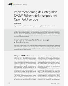 Implementierung des Integralen DVGW-Sicherheitskonzeptes bei Open Grid Europe