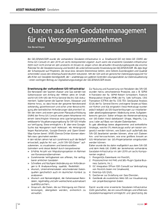 Chancen aus dem Geodatenmanagement für ein Versorgungsunternehmen