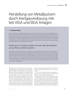 Herstellung von Metallpulvern durch Inertgasverdüsung mittels VIGA und EIGA Anlagen