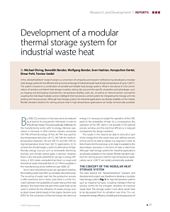 Development of a modular thermal storage system for industrial waste heat