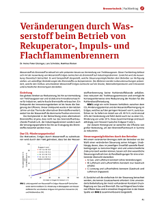 Veränderungen durch Wasserstoff beim Betrieb von Rekuperator-, Impuls- und Flachflammenbrennern
