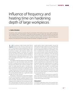 Influence of frequency and heating time on hardening depth of large workpieces