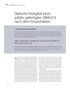 Statische Festigkeit eines additiv gefertigten 20MnCr5 nach dem Einsatzhärten