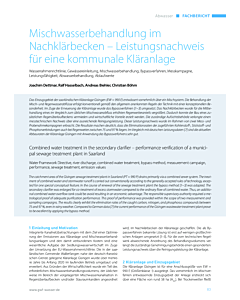 Mischwasserbehandlung im Nachklärbecken – Leistungsnachweis für eine kommunale Kläranlage