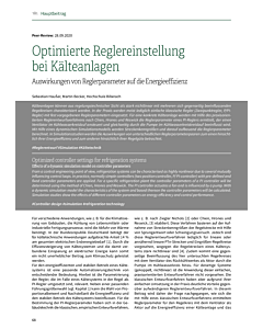 Optimierte Reglereinstellung bei Kälteanlagen