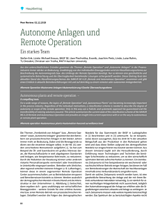 Autonome Anlagen und Remote Operation