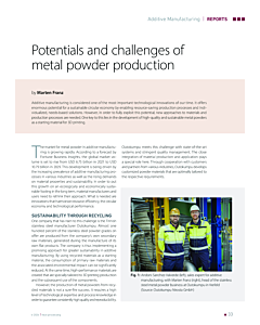 Potentials and challenges of metal powder production