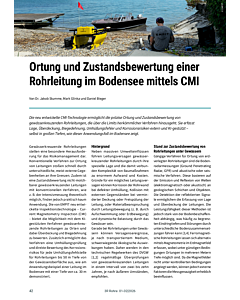 Ortung und Zustandsbewertung einer Rohrleitung im Bodensee mittels CMI