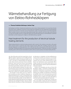 Wärmebehandlung zur Fertigung von Elektro-Rohrheizkörpern