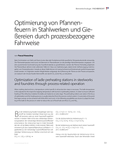Optimierung von Pfannenfeuern in Stahlwerken und Gießereien durch prozessbezogene Fahrweise