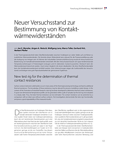 Neuer Versuchsstand zur Bestimmung von Kontaktwärmewiderständen