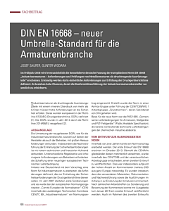 DIN EN 16668 – neuer Umbrella-Standard für die Armaturenbranche