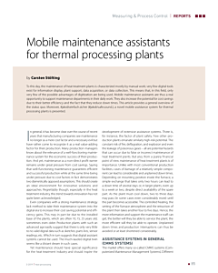 Mobile maintenance assistants for thermal processing plants