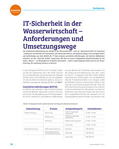 IT-Sicherheit in der Wasserwirtschaft – Anforderungen und Umsetzungswege
