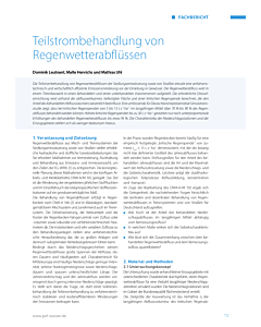 Teilstrombehandlung von Regenwetterabflüssen