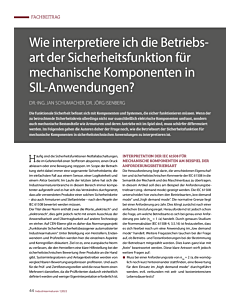 Wie interpretiere ich die Betriebsart der Sicherheitsfunktion für mechanische Komponenten in SIL-Anwendungen?