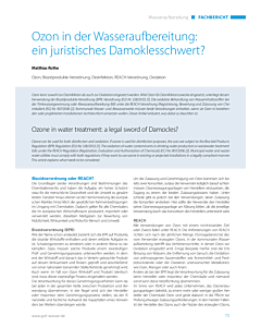 Ozon in der Wasseraufbereitung: ein juristisches Damoklesschwert?