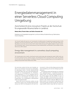 Energiedatenmanagement in einer Serverless Cloud Computing Umgebung