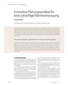 Innovative Planungsansätze für eine zukünftige Wärmeversorgung
