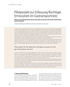 Pilotprojekt zur Erfassung flüchtiger Emissionen im Gastransportnetz