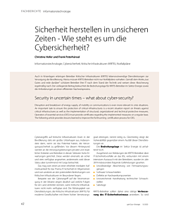 Sicherheit herstellen in unsicheren Zeiten – Wie steht es um die Cybersicherheit?