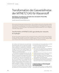 Transformation der Gasverteilnetze der MITNETZ GAS für Wasserstoff