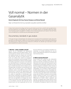 Voll normal – Normen in der Gasanalytik