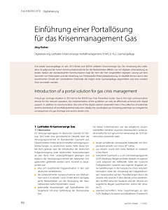 Einführung einer Portallösung für das Krisenmanagement Gas