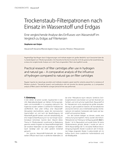 Trockenstaub-Filterpatronen nach Einsatz in Wasserstoff und Erdgas