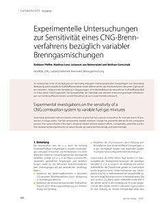 Experimentelle Untersuchungen zur Sensitivität eines CNG-Brennverfahrens bezüglich variabler Brenngasmischungen