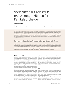 Vorschriften zur Feinstaubreduzierung – Hürden für Partikelabscheider