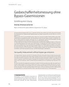 Gasbeschaffenheitsmessung ohne Bypass-Gasemissionen