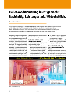 Hallenkonditionierung leicht gemacht: Nachhaltig. Leistungsstark. Wirtschaftlich.