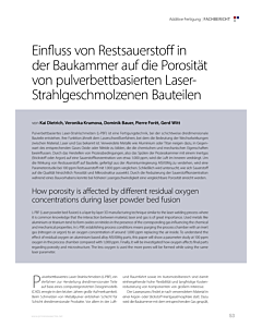 Einfluss von Restsauerstoff in der Baukammer auf die Porosität von pulverbettbasierten Laser-Strahlgeschmolzenen Bauteilen