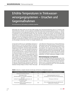 Erhöhte Temperaturen in Trinkwasserversorgungssystemen – Ursachen und Gegenmaßnahmen