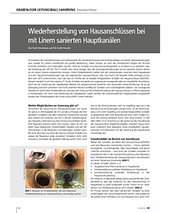 Wiederherstellung von Hausanschlüssen bei mit Linern sanierten Hauptkanälen