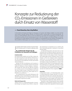 Konzepte zur Reduzierung der CO2-Emissionen in Gießereien durch Einsatz von Wasserstoff