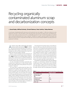 Recycling organically contaminated aluminum scrap and decarbonization concepts