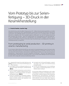 Vom Prototyp bis zur Serienfertigung – 3D-Druck in der Keramikherstellung