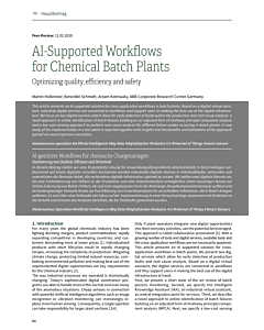 AI-Supported Workflows for Chemical Batch Plants