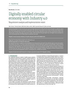 Digitally enabled circular economy with Industry 4.0