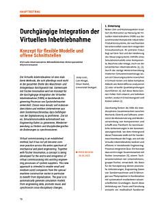 Durchgängige Integration der Virtuellen Inbetriebnahme
