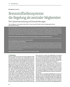 Brennstoffzellensysteme: die Regelung als zentraler Wegbereiter