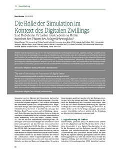 Die Rolle der Simulation im Kontext des Digitalen Zwillings