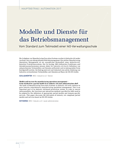 Modelle und Dienste für das Betriebsmanagement